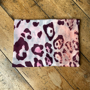 Leopard Print Scarf - Pinks & Purples