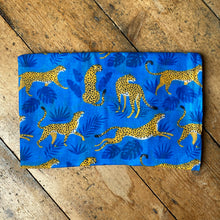 Load image into Gallery viewer, Cheetah &amp; Leaf Scarf - Blue
