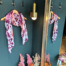Load image into Gallery viewer, Leopard Print Scarf - Pinks &amp; Purples
